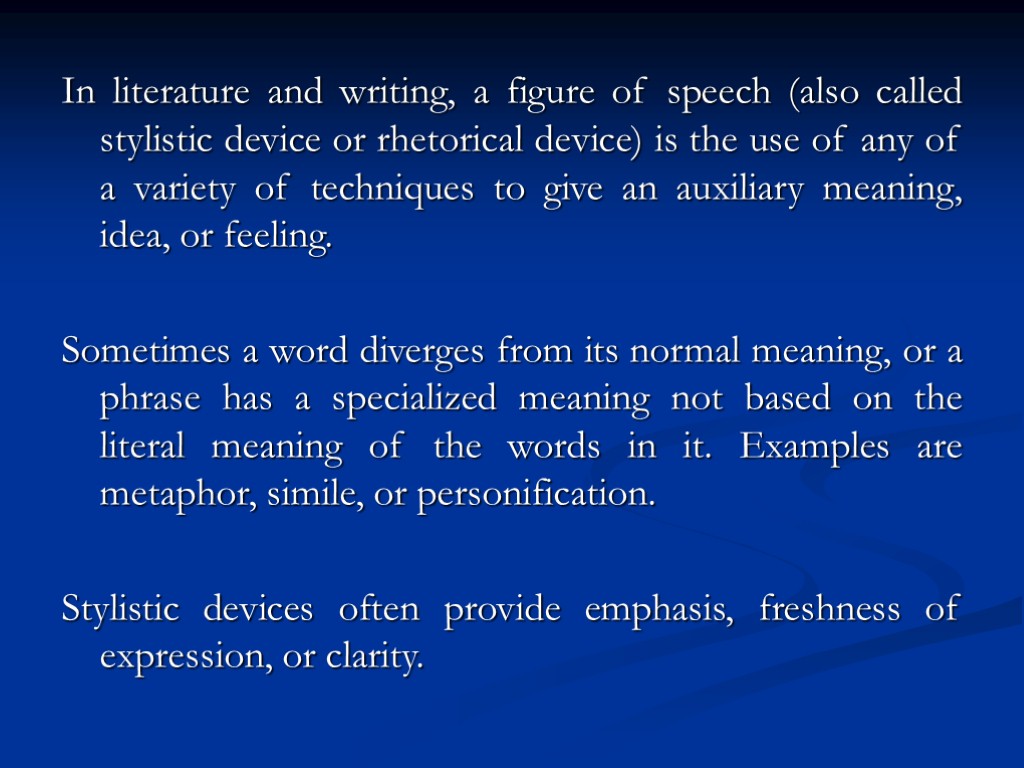 Stylistic Devices In Literature And Writing A Figure